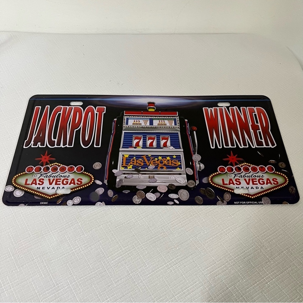 Las Vegas JACKPOT WINNER metal sign. Perfect for man cave